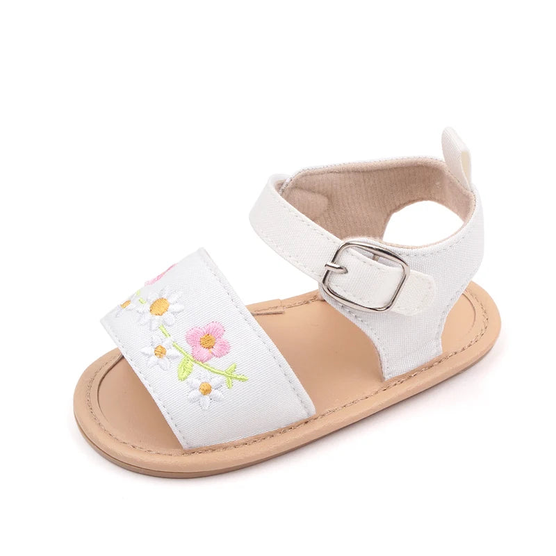 Embroidered Flower Baby Girl Summer Sandals