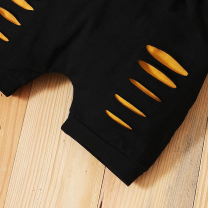 Newborn Baby Boy Summer Casual Set: Letters Print T-shirt + Shorts