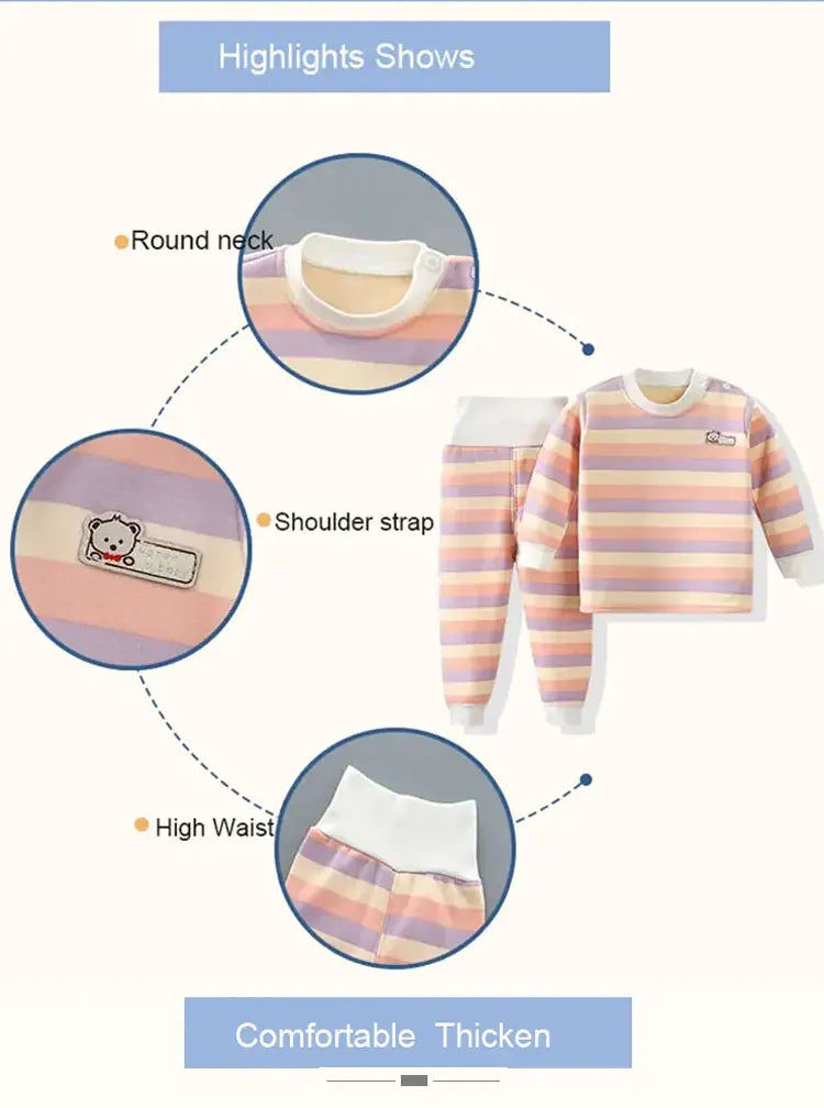 Warm Plush Kids Clothing Sets for Autumn/Winter