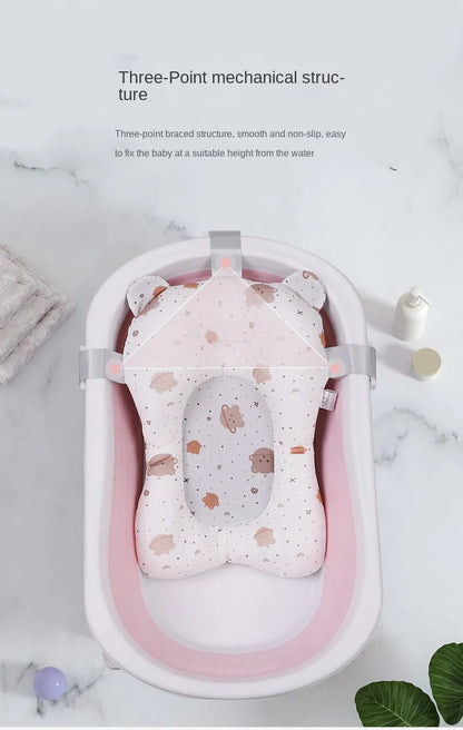 Cartoon Baby Bath Pad - Non-Slip, Foldable, Comfortable