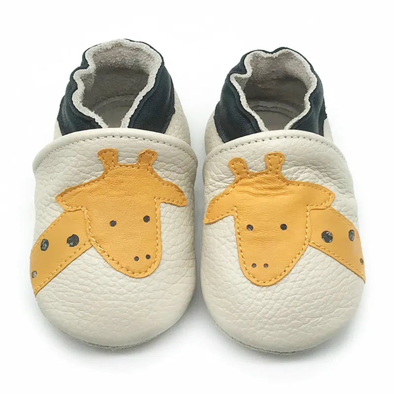 Cow Leather Baby Booties - Soft Soles, Non-Slip Infant Shoes