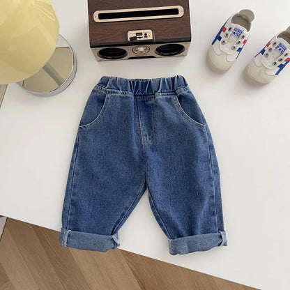 Baby Solid Jeans - Casual, Soft Denim Pants for Boys and Girls