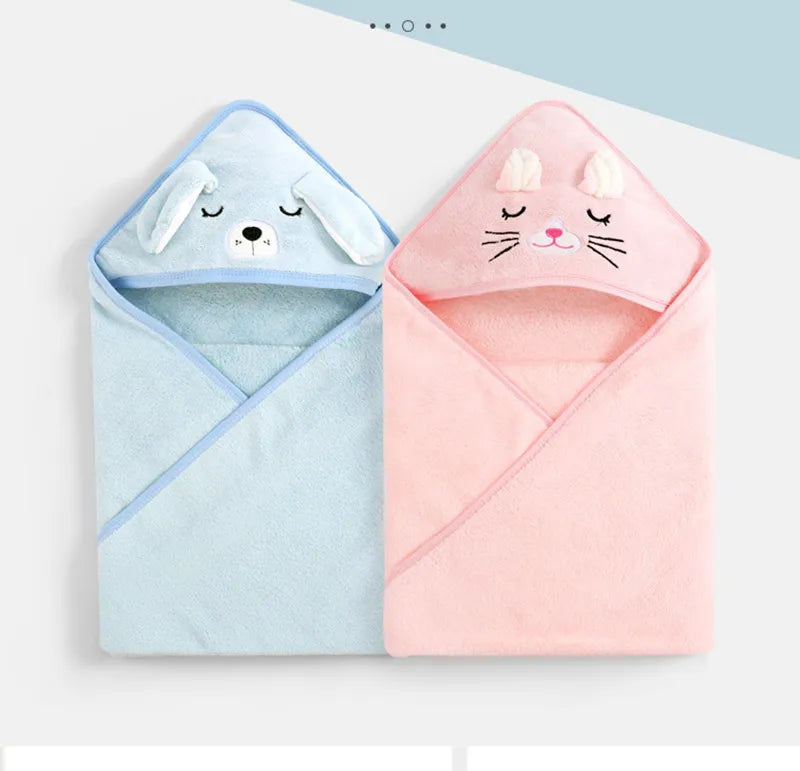 Cartoon Animal Hooded Baby Towel - Cozy Bath Time Essential