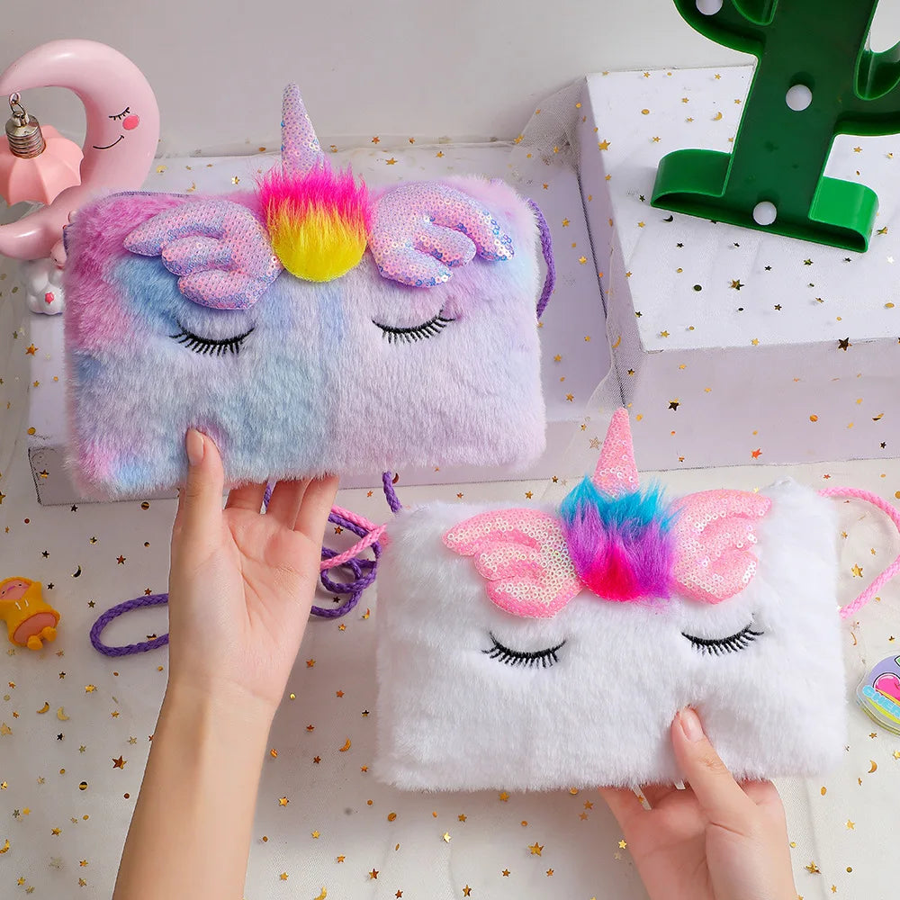 Plush Unicorn Shoulder Bag