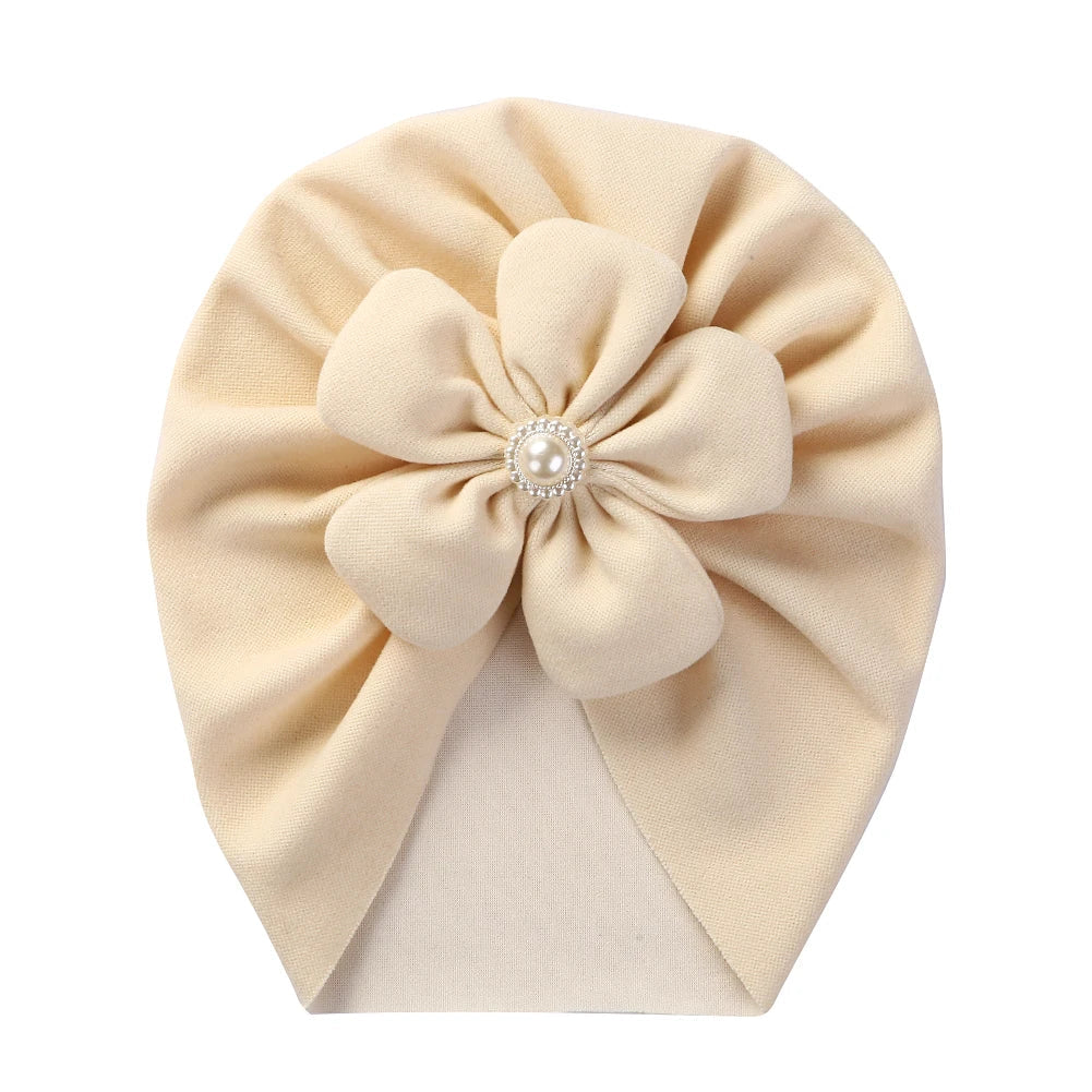 Pearl Turban Baby Hat: Elegant Headwear for Newborns