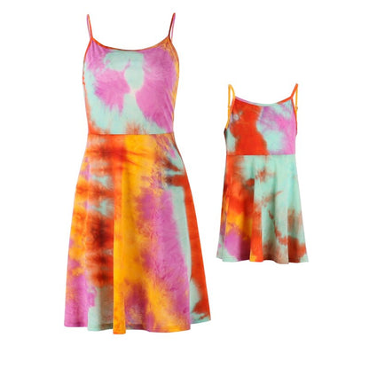 Sunflower Casual Loose Women's Dress For Mother And Daughter