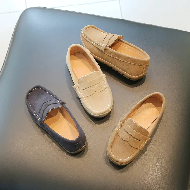 Stylish Solid Color Leather Shoes for Boys
