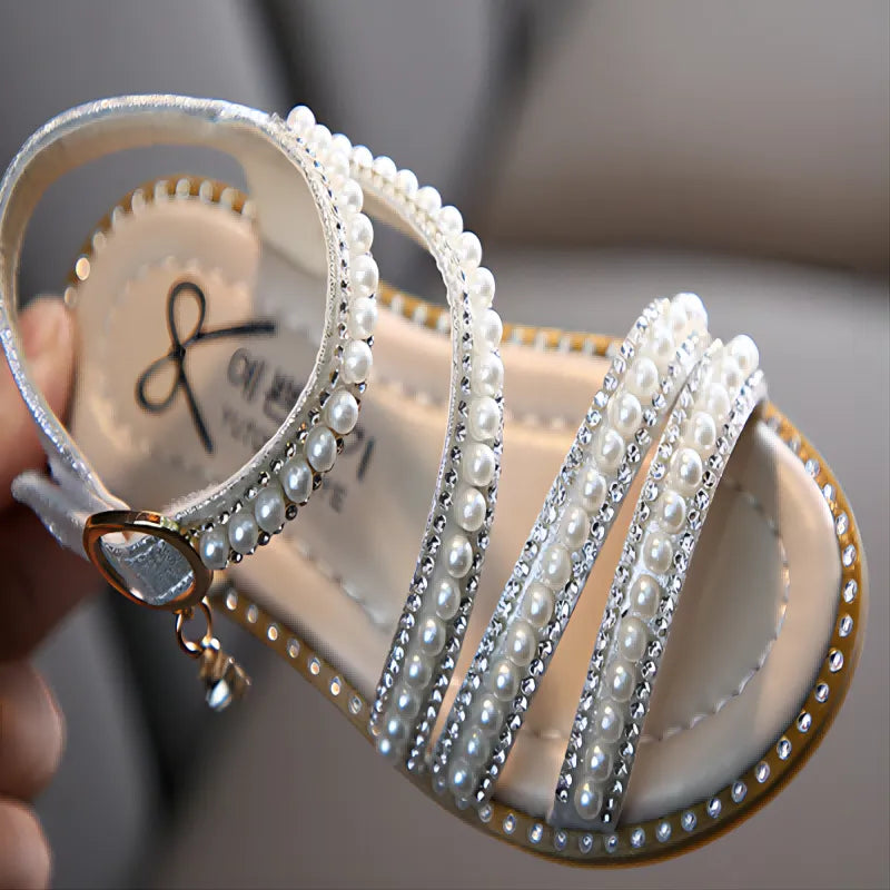 Bling Rhinestone Princess Sandals: Fashionable Summer Shoes for Little