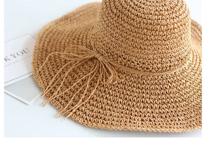 Child Summer Straw Hat: Foldable Beach Cap