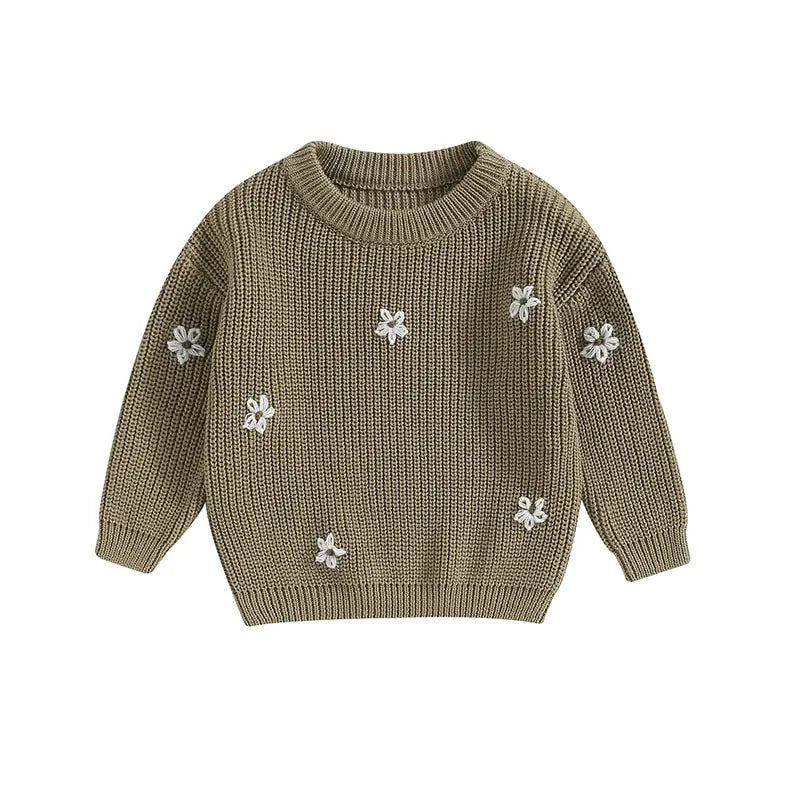Cute Flower Knit Sweater - Cozy Knitwear for Newborns