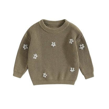 Cute Flower Knit Sweater - Cozy Knitwear for Newborns