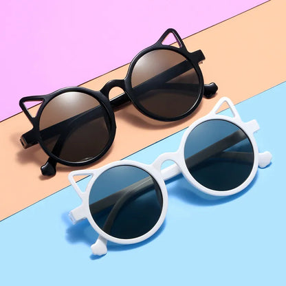 Cat-Ear Shaped Kids Sunglasses: Fashionable UV Protection