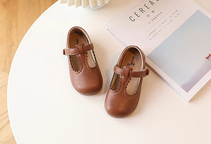 Princess T-Strap Leather Flats: Sweet Retro Dress Shoes