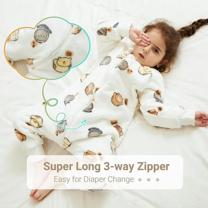 Cartoon Flannel Baby Sleeping Bag: Warm Winter Sleepsack (1-6T)