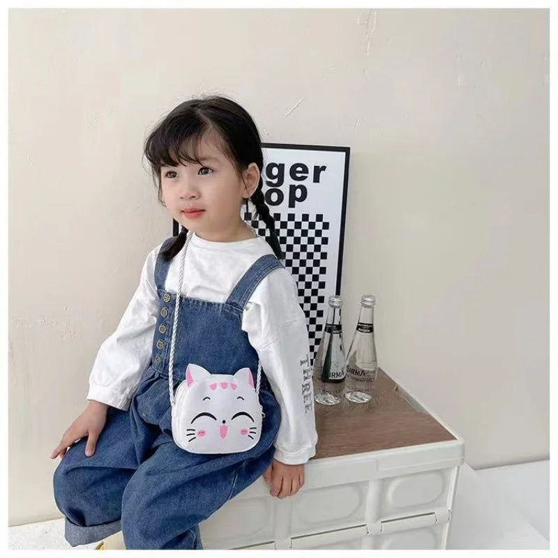 Cute Cat Crossbody Coin Bag for Kids
