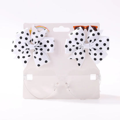 Kids Hairpin Set: Cute Dot & Heart Sunglasses