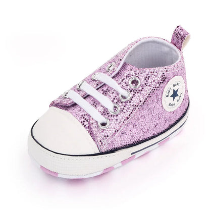 Baby Sequined Canvas Shoes - Stylish Casual First Walking Shoes