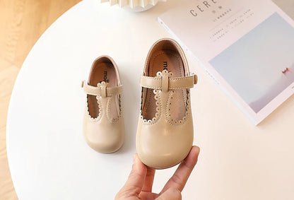 Princess T-Strap Leather Flats: Sweet Retro Dress Shoes