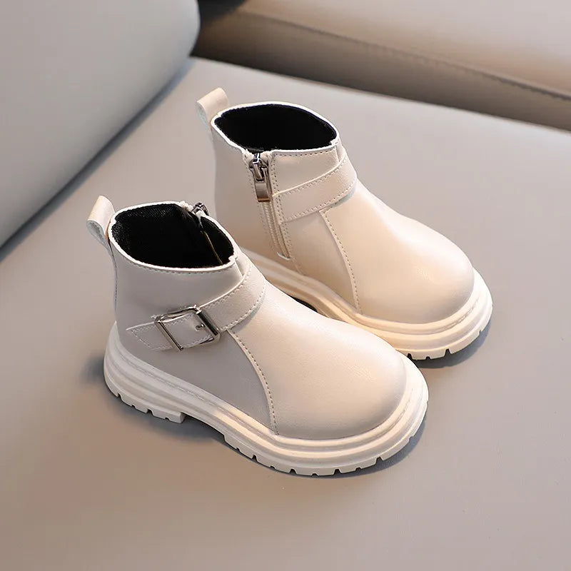 Autumn Winter Children's Snow Boots: Warm and Casual Leather Boots