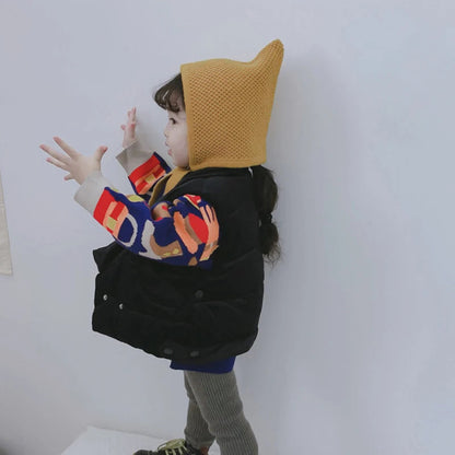 Kids Knit Wool Hat: Warm Solid Color Cap