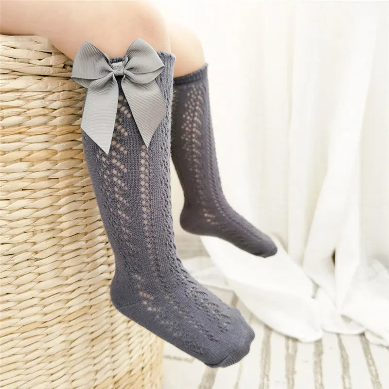 Kids Knee High Socks with Bow (Newborn-7 Years)