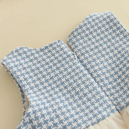 Girls' Checkered Tank Dress + Retro Coat Set (2-6Y)