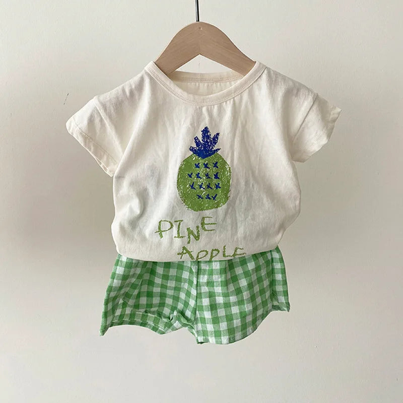 Cotton Sleeveless Baby Pajama Sets: Cartoon Homewear for Summer