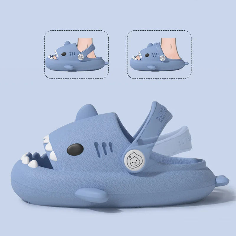 Shark Cartoon Sandals: Summer Kids' Non-slip Soft Sole Slippers