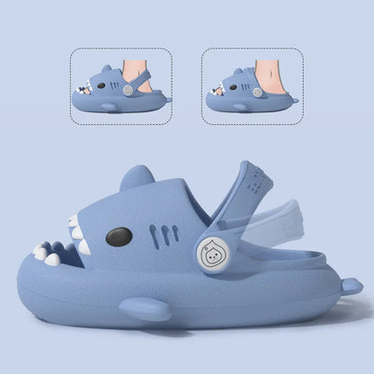 Shark Cartoon Sandals: Summer Kids' Non-slip Soft Sole Slippers
