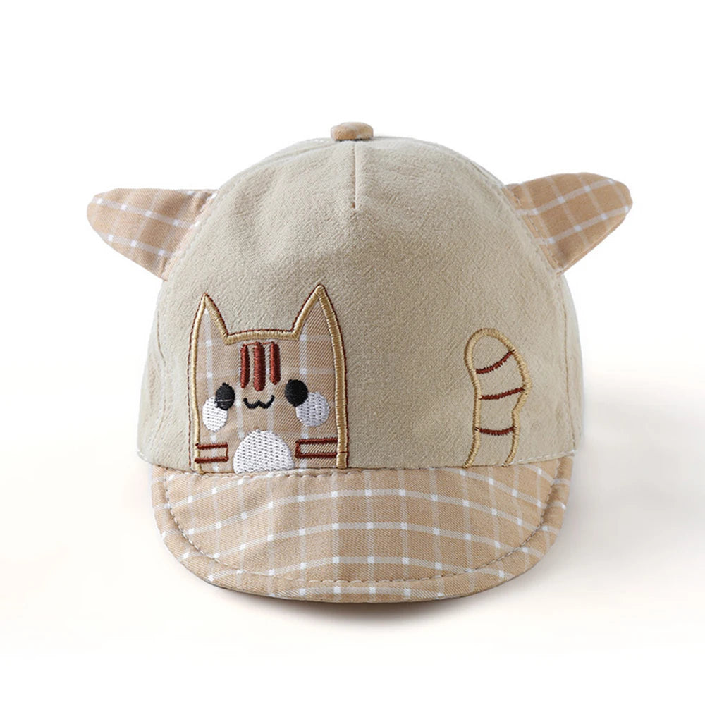 Cartoon Cat Pattern Baby Baseball Cap: Cute Cotton Hat for Kids