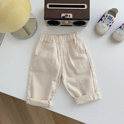 Baby Solid Jeans - Casual, Soft Denim Pants for Boys and Girls