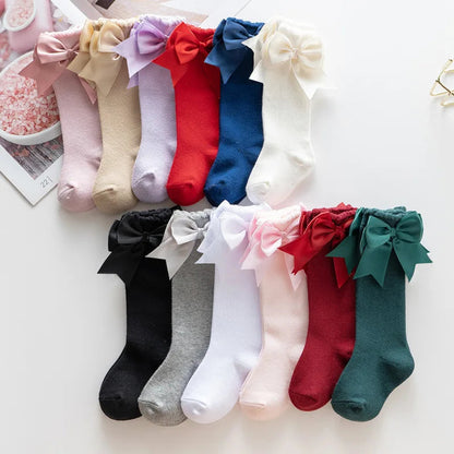 Kids Knee High Socks with Big Bow (Newborn-7 Years)
