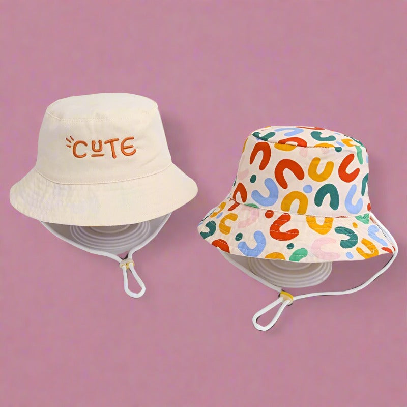 Double-Sided Kids Bucket Hat: Cute and Versatile Sun Protection