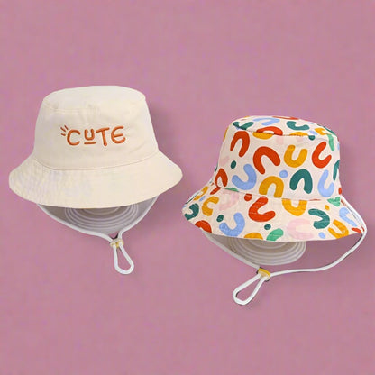 Double-Sided Kids Bucket Hat: Cute and Versatile Sun Protection