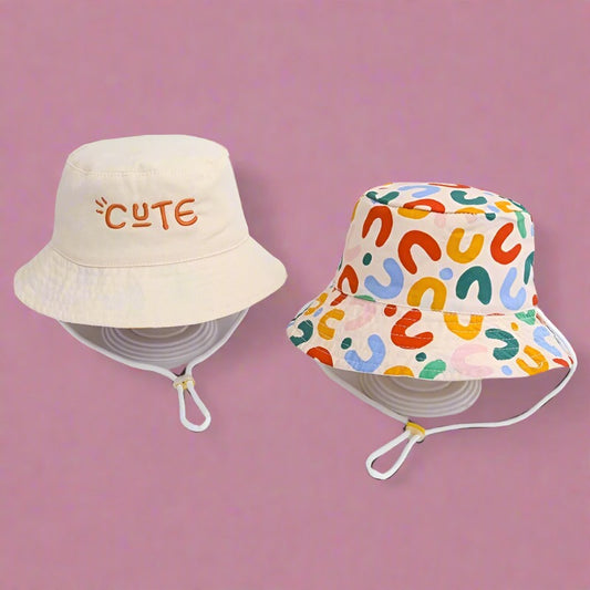 Double-Sided Kids Bucket Hat: Cute and Versatile Sun Protection