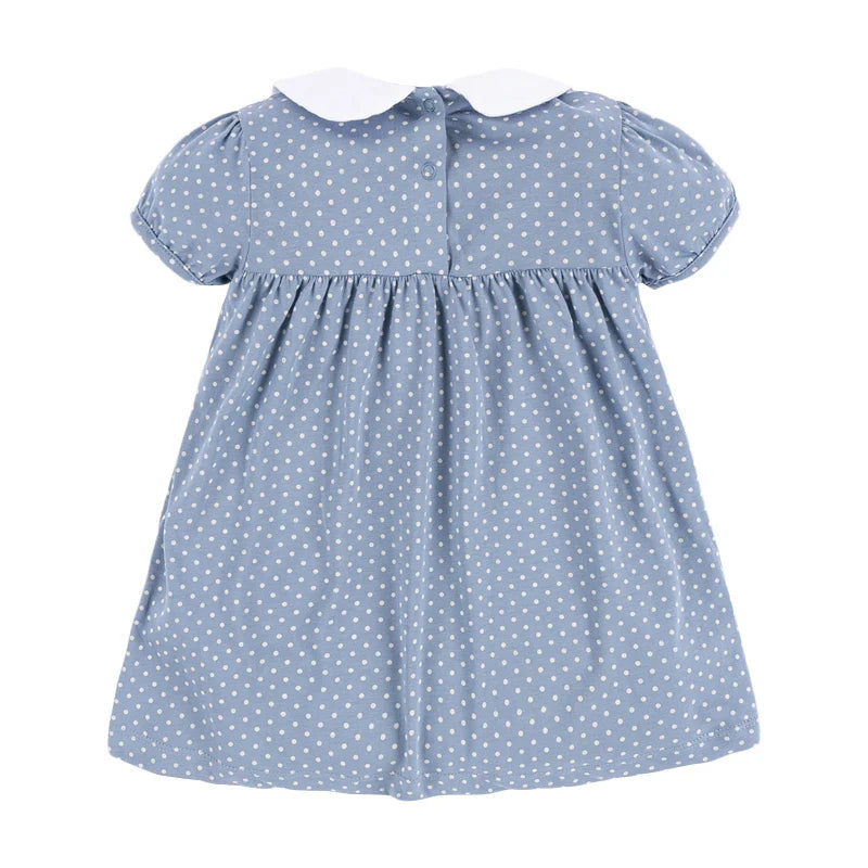 Baby Girls' Cotton Rabbit Applique Clothes: Summer Casual Wear
