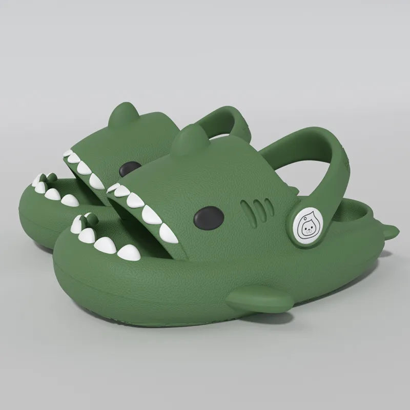 Shark Cartoon Sandals: Summer Kids' Non-slip Soft Sole Slippers