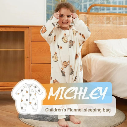 Cartoon Flannel Baby Sleeping Bag: Warm Winter Sleepsack (1-6T)