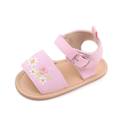 Embroidered Flower Baby Girl Summer Sandals