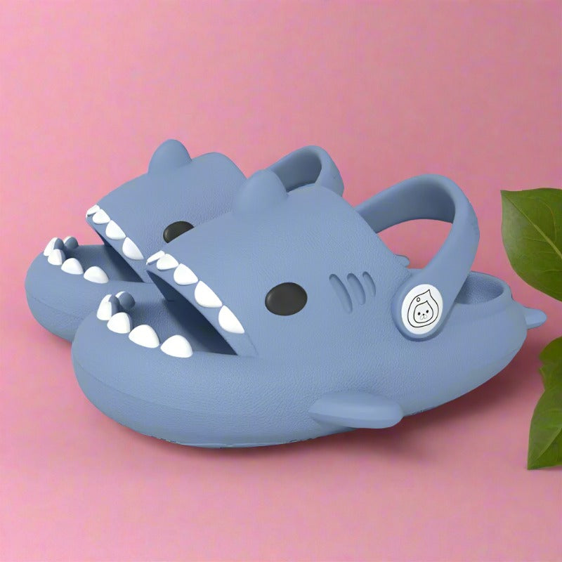 Shark Cartoon Sandals: Summer Kids' Non-slip Soft Sole Slippers