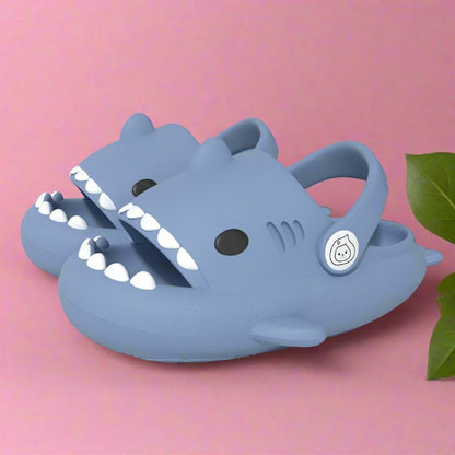 Shark Cartoon Sandals: Summer Kids' Non-slip Soft Sole Slippers