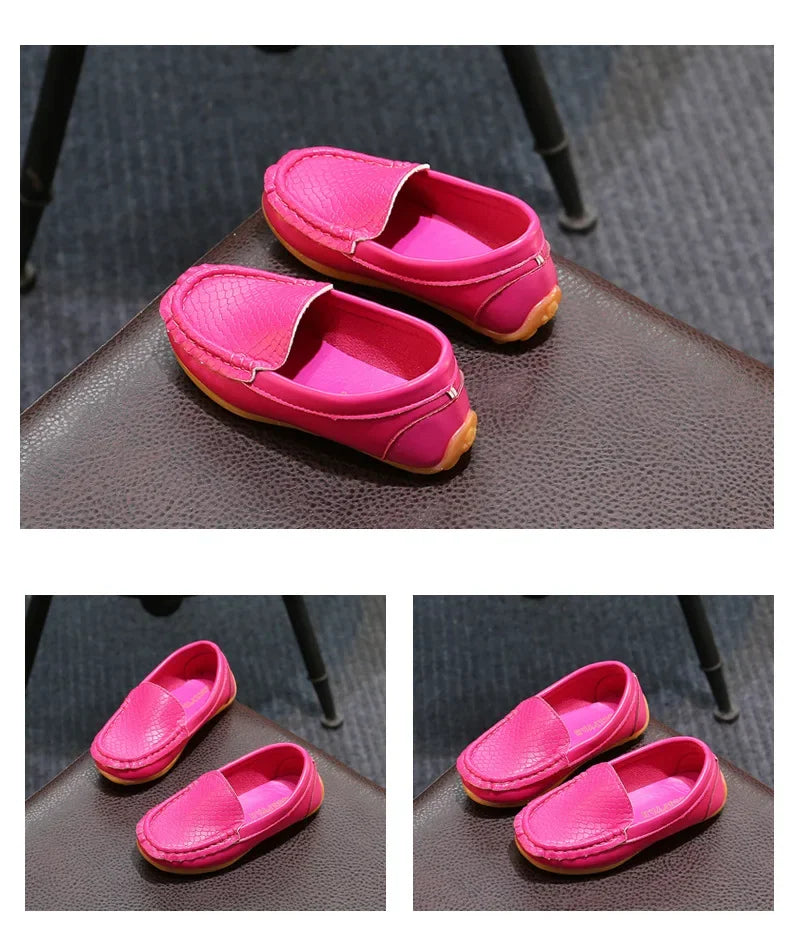 Kids' PU Leather Slip-On Moccasin Loafers