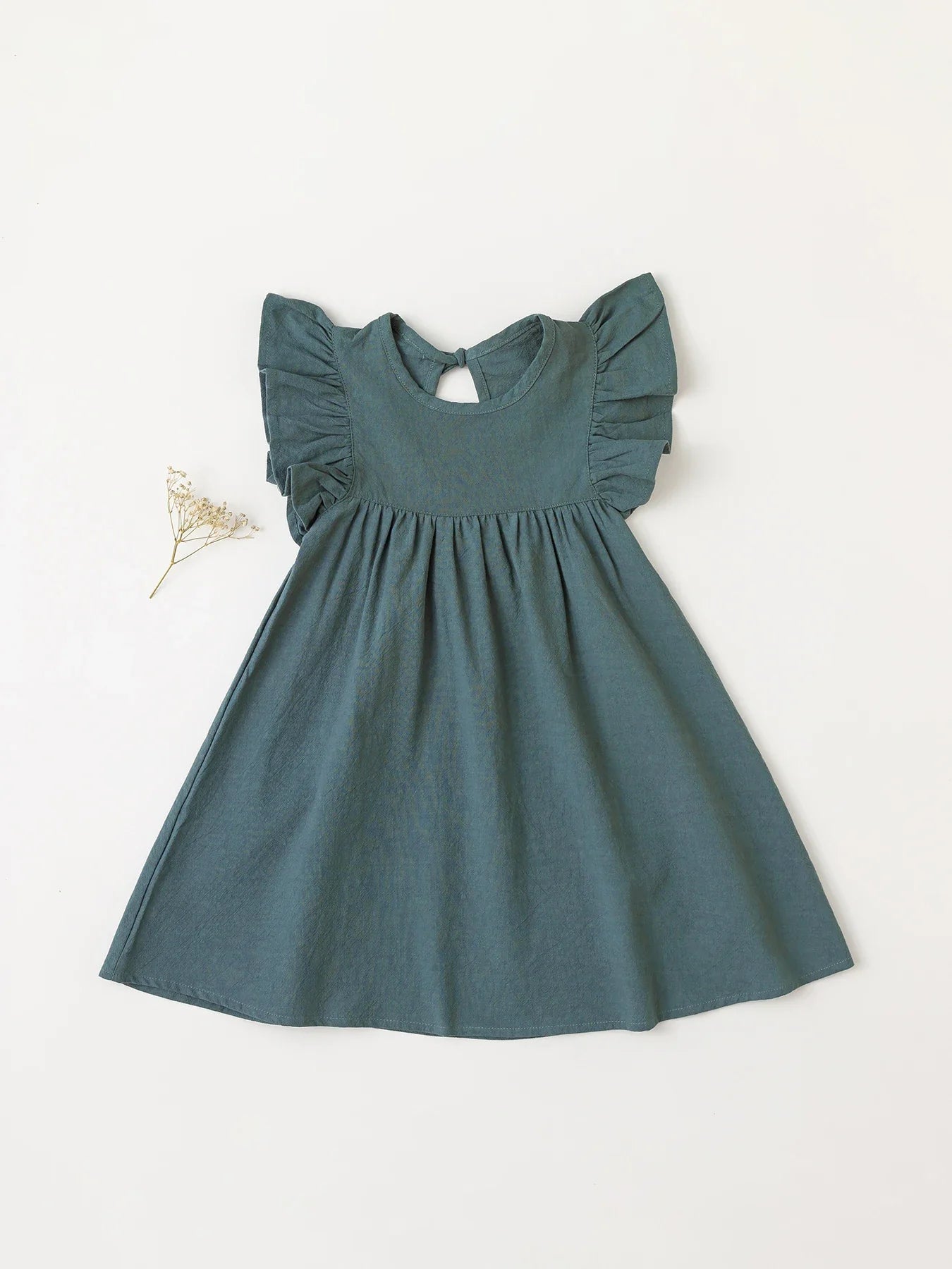 Baby Girls' Tie-back Overall Dress: Cotton Summer Casual Wear
