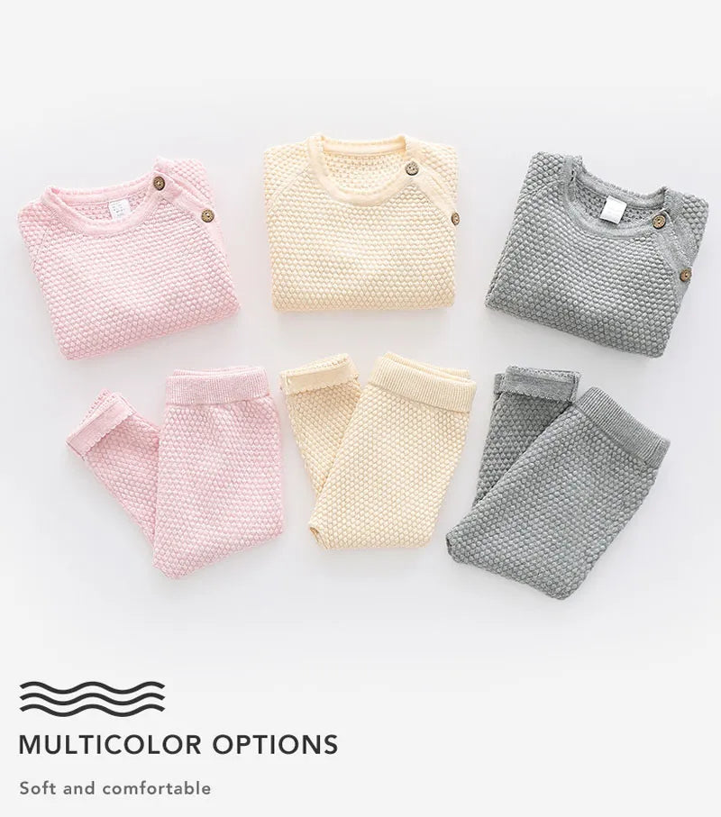 Knitted Pajama Set for Baby - Cozy cotton clothes set