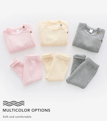 Knitted Pajama Set for Baby - Cozy cotton clothes set