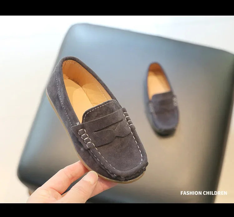 Stylish Solid Color Leather Shoes for Boys