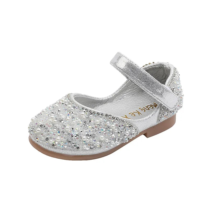 Rhinestone Leather Princess Shoes - Girls' Spring