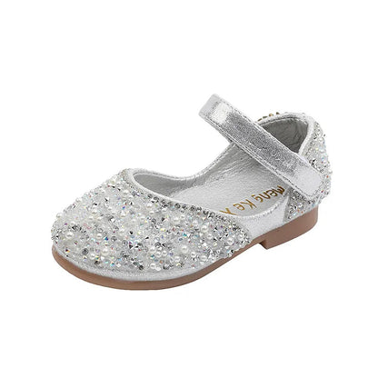 Rhinestone Leather Princess Shoes - Girls' Spring