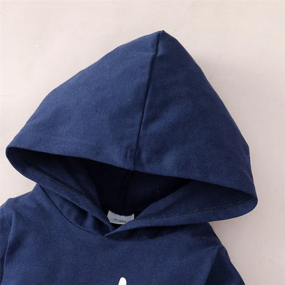 Newborn Boy 2PCS Set: Hoodie Jumpsuit + Pants