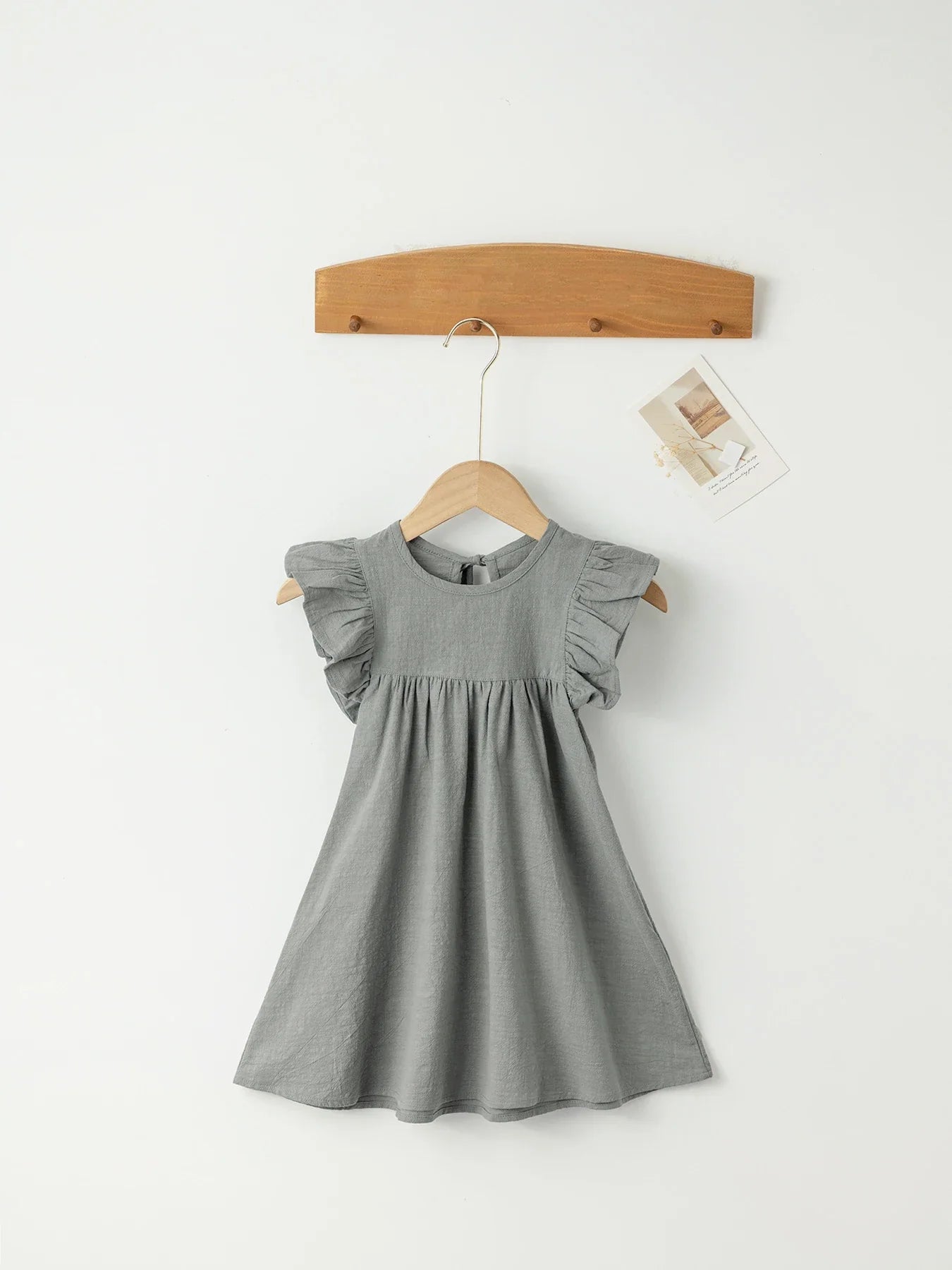 Baby Girls' Tie-back Overall Dress: Cotton Summer Casual Wear